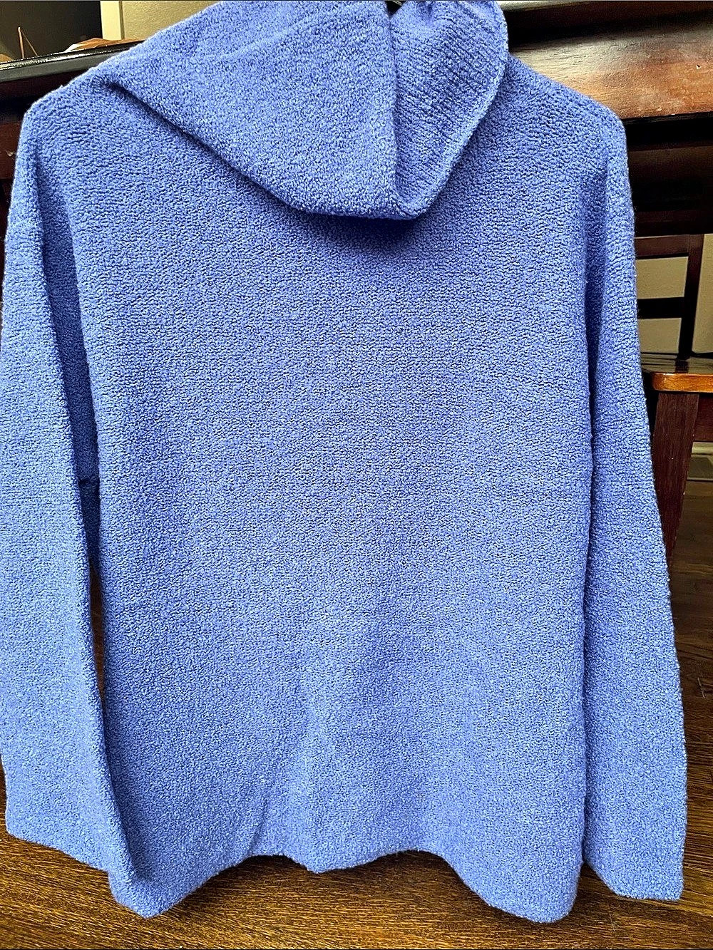Eileen Fisher Wool Funnel Neck Box-Top Blue